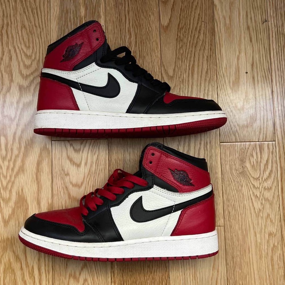 AIR JORDAN 1 RETRO HIGH OG BG “BRED TOE” - Picture 3 of 6